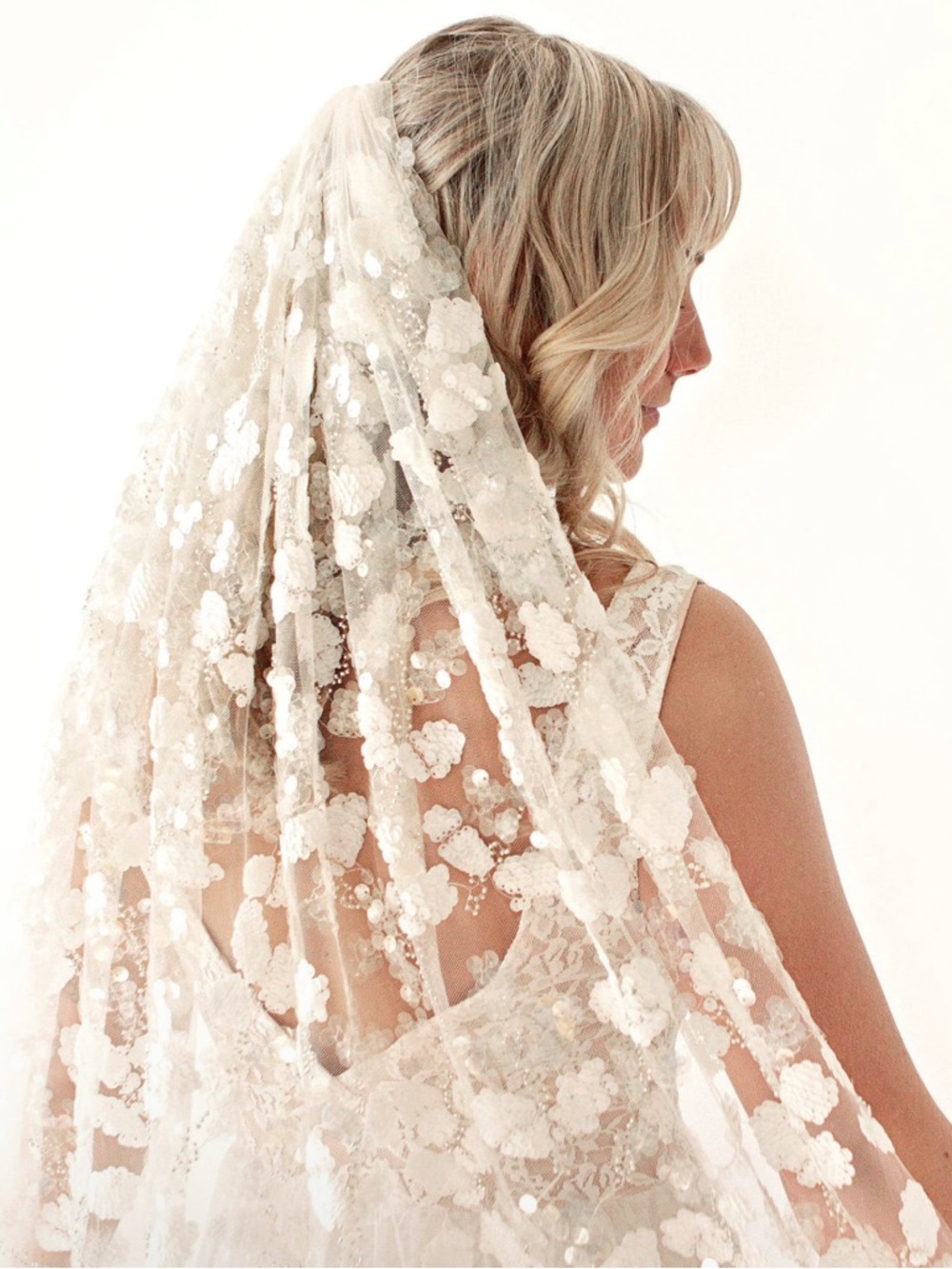 HANDMADE Ivory Sequin bridal veil by whichgoose on Etsy - 56” version